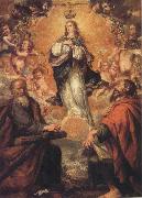 Juan de Valdes Leal Virgin of the Immaculate Conception with Sts.Andrew and Fohn the Baptist Spain oil painting artist